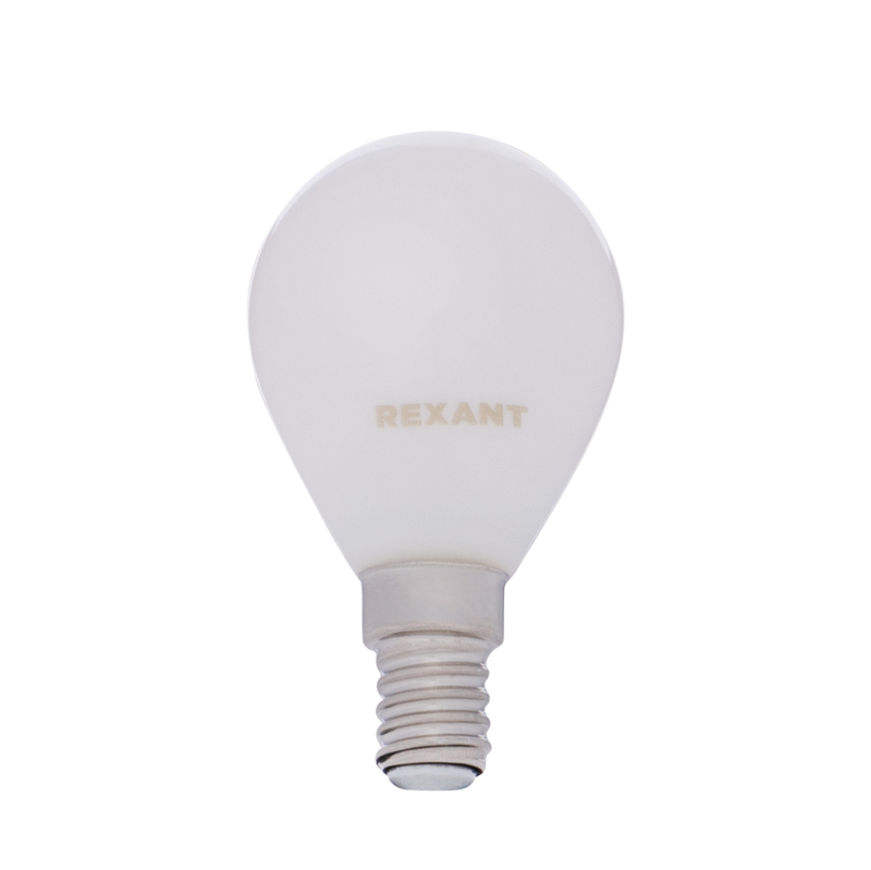 Лампа светодиодная REXANT филаментная Шарик GL45 9,5 Вт 915 Лм 4000K E14 матовая колба (10/100)