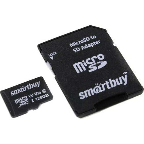 MicroSD  128GB  Smart Buy Сlass 10 Pro UHS-I U3 (70/90 Mb/s) + SD адаптер
