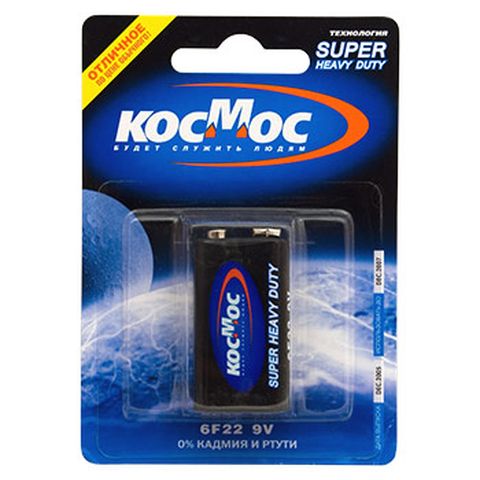 Элемент питания КОСМОС  6F22 (крона)  BL1   (10/100)