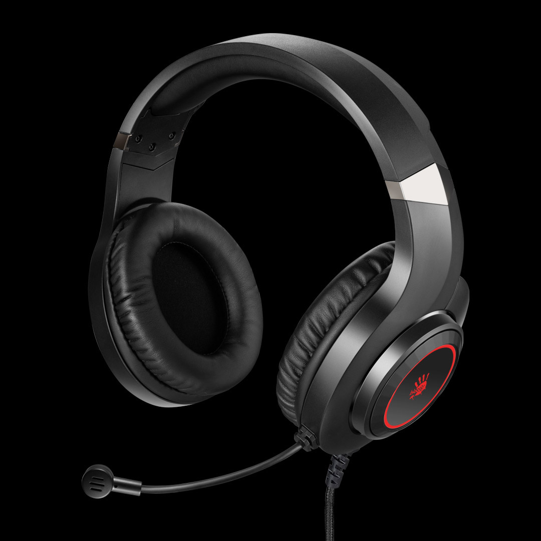 Игровая гарнитура A4Tech Bloody G220 2м мониторные (G220 AUX3.5-4PIN + USB), черный (1/20)