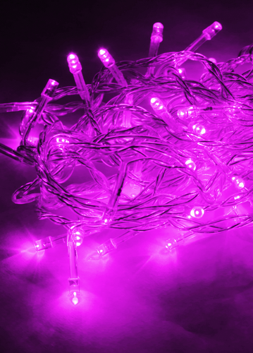 Светодиодная гирлянда КОСМОС, 50 светодиодов, фиолетовый, 6,5 м., 8 режимов мигания