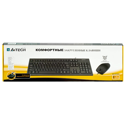 Комплект проводной Клавиатура + Мышь A4TECH KR-8520D, USB, черная (1/10)