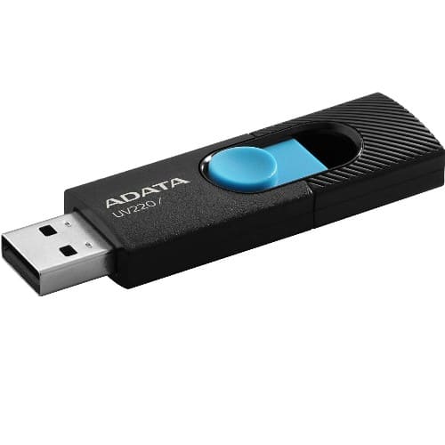 USB  32GB  A-Data  UV220  чёрный/голубой