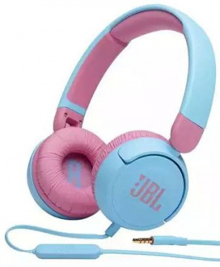 Гарнитура детская, накладные JBL JR 310 1м голубой/розовый проводные оголовье (JBLJR310BLU)