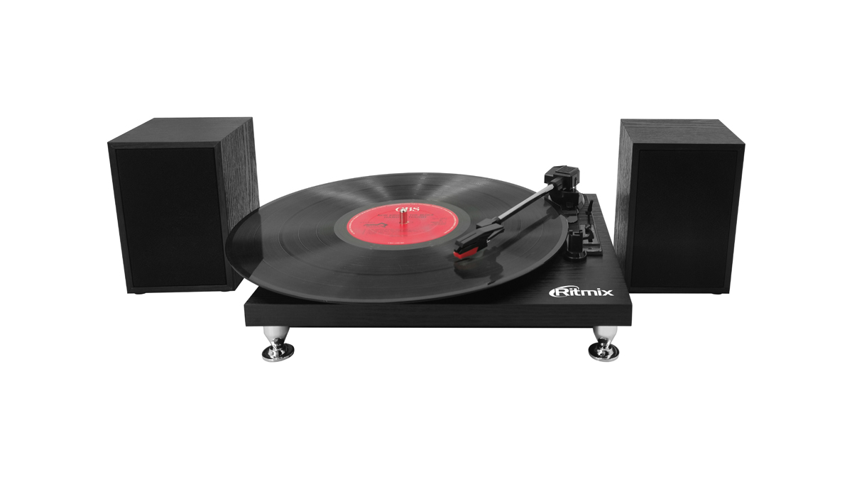 Виниловый проигрыватель RITMIX  LP-240 Black wood,  3 скорости; Функция автостоп; 3.5mm AUX IN (1/3)