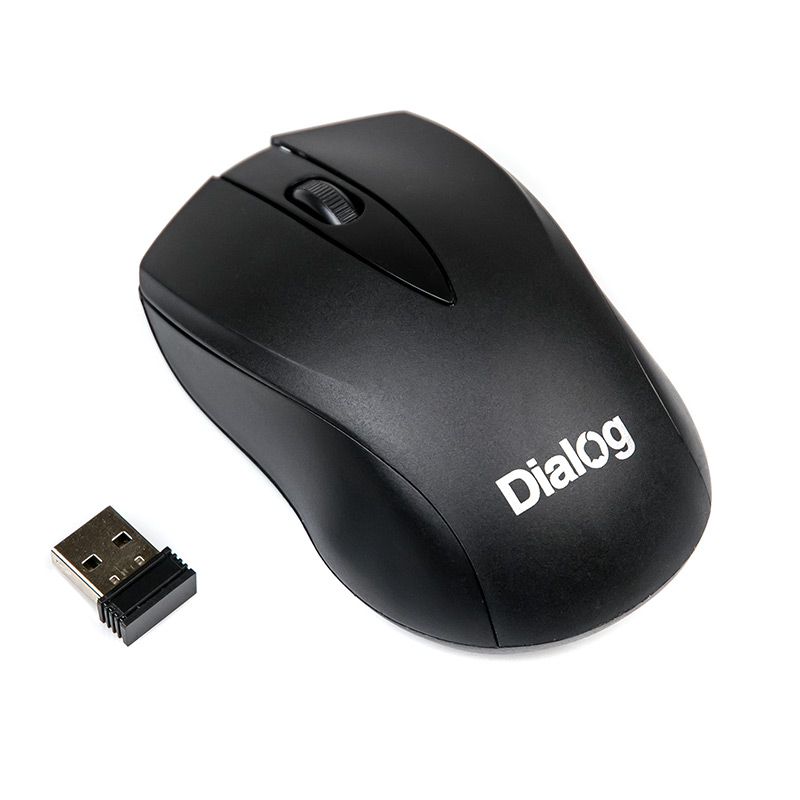 Беспроводная мышь DIALOG MROC-15U Comfort RF 2.4G Optical - 3 кнопки + ролик прокрутки, USB, черный