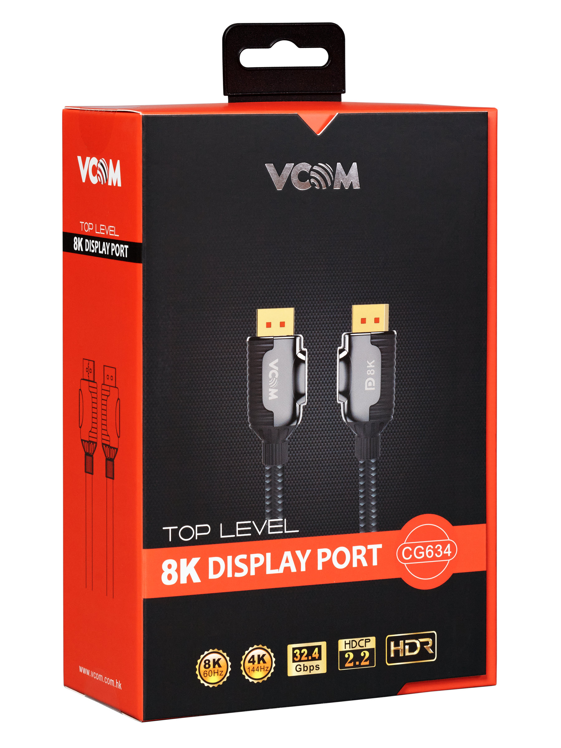 Кабель соединительный DISPLAY PORT v1.4, 8K@60Hz, 2m VCOM <CG634-2M> (1/40)