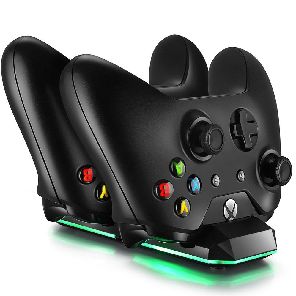 Зарядная станция XB One S Dual Charging Dock+2 шт АКБ 500 mAh с подсветкой Black TYX-695