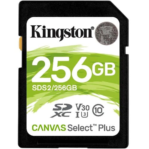 SDXC  256GB  Kingston Class 10 UHS-I U3 V10 Canvas Select Plus (100 Mb/s)