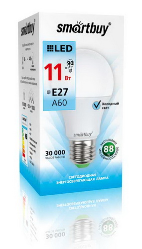 Лампа светодиодная SMARTBUY A60 11Вт 220V 4000K E27 (нейтральный свет) (1/10/50)