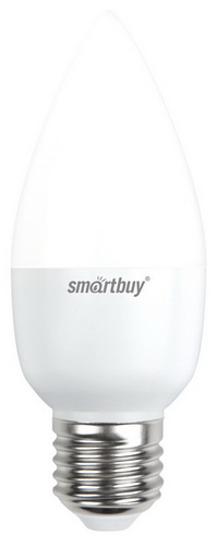 Лампа светодиодная SMARTBUY C37 7Вт 220V 3000K E27 (свеча, теплый свет) (10/100)