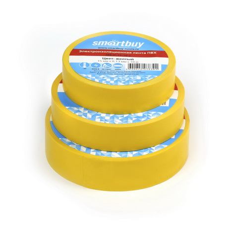 Изолента SMARTBUY 0,13х15мм, 10 метров, желтая (SBE-IT-15-10-y) (10/500)