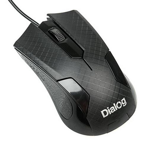Мышь проводная DIALOG MOP-08U, USB, 3 кнопки + ролик прокрутки, черный (1/100)