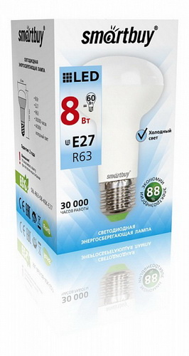 Лампа светодиодная SMARTBUY R63 8Вт 220V 4000K E27 (рефлекторная, нейтральный свет) (10/100)