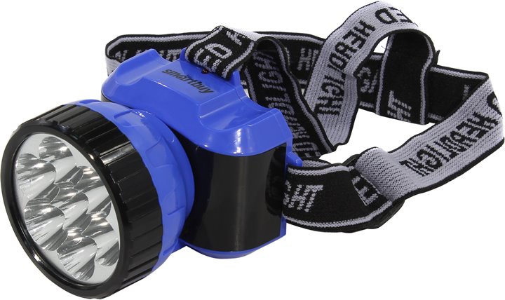 Фонарь SMARTBUY SBF-24-B, синий, аккум-ный, налобный, 7 LED (1/120)