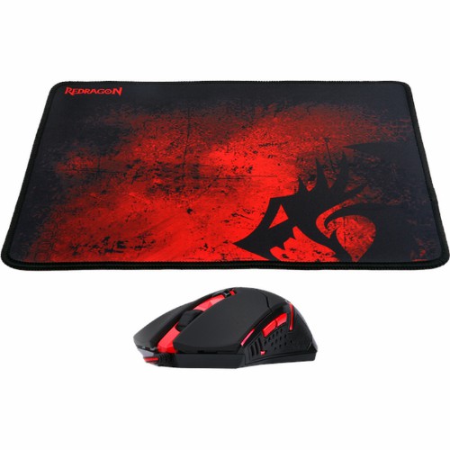 Комплект игровой Мышь + Ковер REDRAGON M601BA RU, черный/красный (1/20)