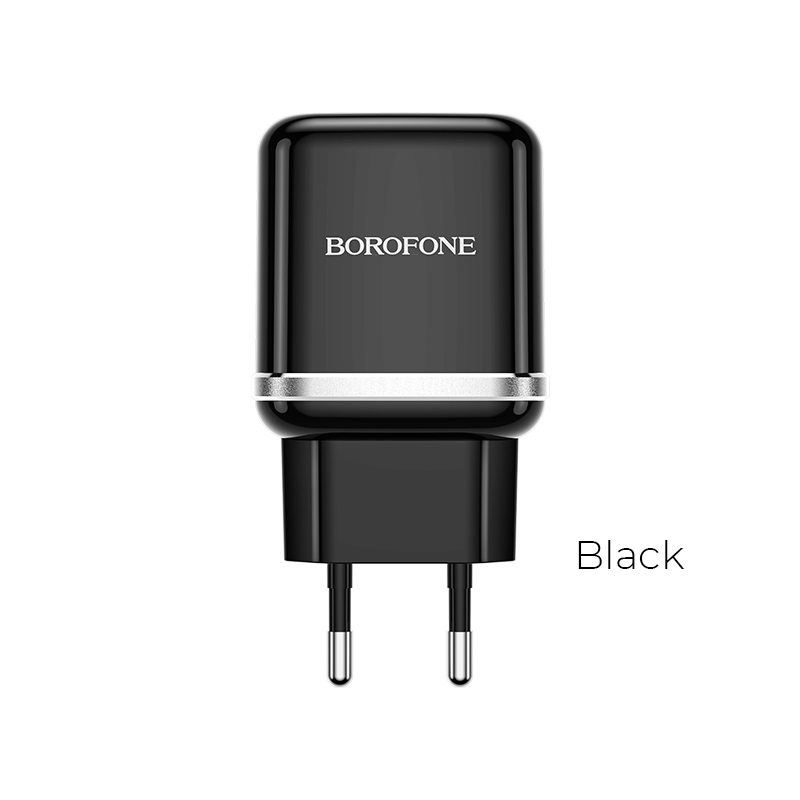 Блок питания сетевой 1 USB Borofone BA36A, Hight Speed, пластик, QC3.0, цвет: чёрный (1/65/260)
