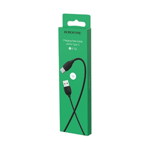 Кабель USB - Type-C Borofone BX19 Benefit, 1.0м, круглый, 2.0A, ПВХ, цвет: чёрный (1/648)