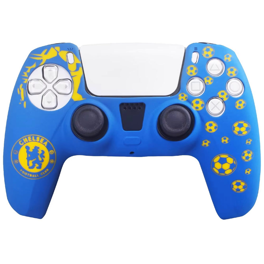 Чехол защитный PS5 Silicone Case for Controller FC Chelsea (light blue-yellow) |93