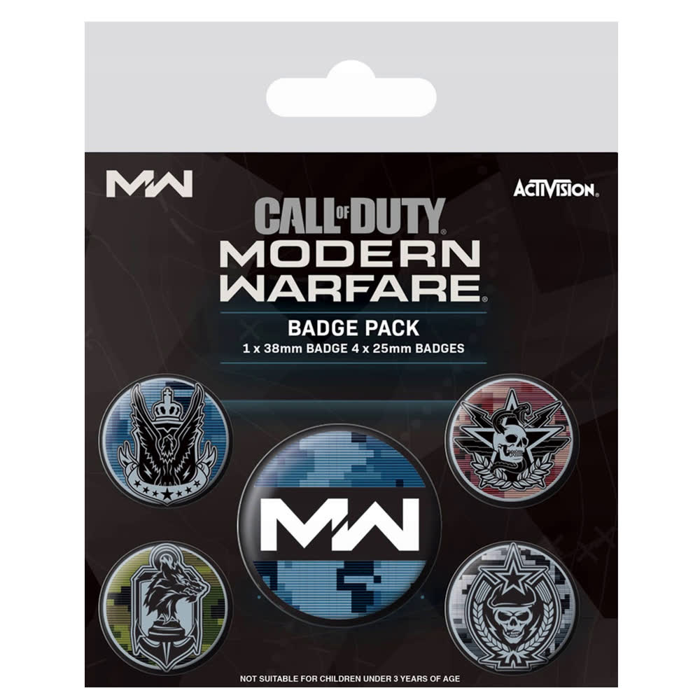 Набор значков Badges 5-Pack: Call of Duty: Modern Warfare - Fractions, 1x38mm x 4x25mm