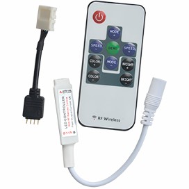Ecola LED strip RGB RF mini controller 6A 72W 12V (144W 24V) с переходником и радиопультом управлени