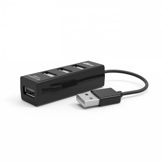 Разветвитель RITMIX CR-2402, черный, USB 2.0, 4 порта (1/2/200)