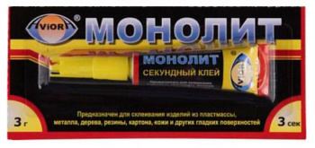 Cуперклей Секундный AVIORA МОНОЛИТ 3 г, 12 шт. на листе (12/288)