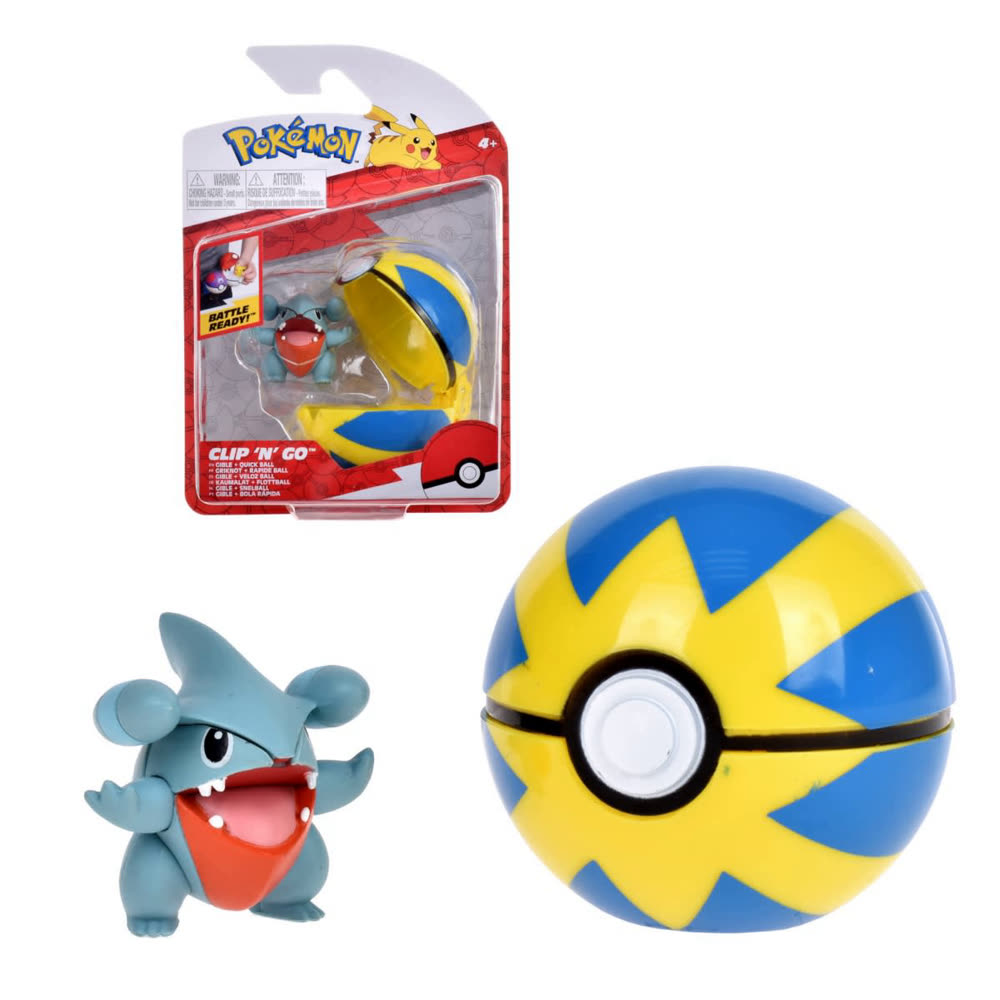 Фигурка и покебол Pokemon - Clip'N Go - Gible & Quick Ball