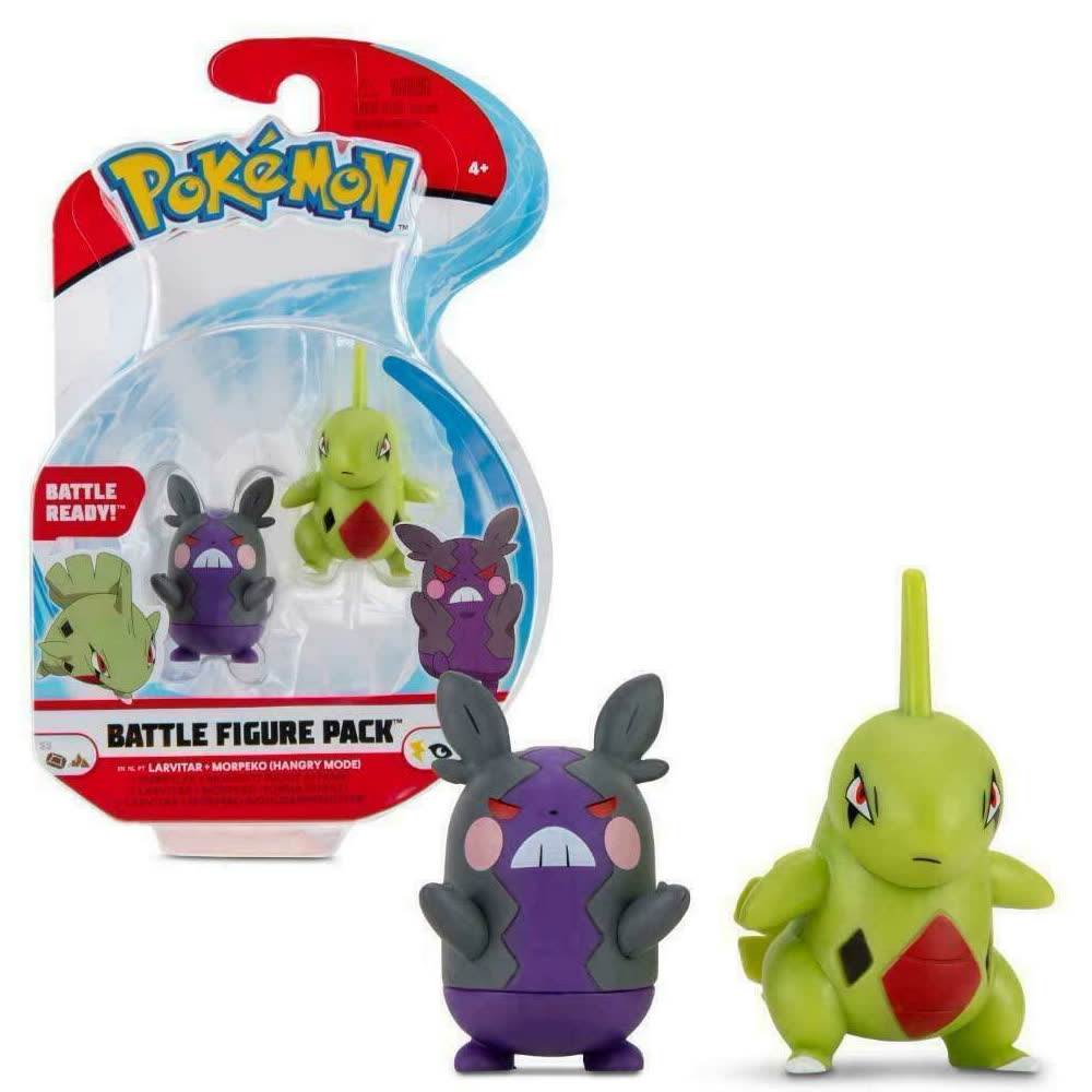 Набор фигурок Pokemon: Battle Figure 2-Pack - Larvitar and Morpeko (Hangry Mode), Wave 7