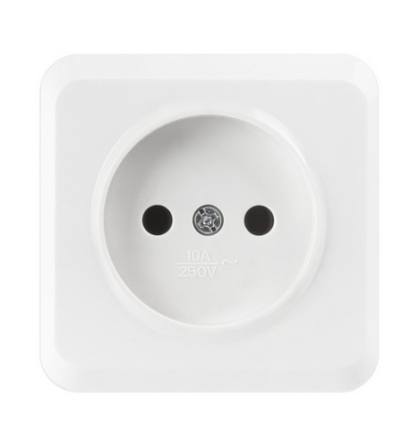Розетка SMARTBUY 1-местная 10А, ОУ, без заземления белая "Юпитер" (SBE-03w-10-S1-N) (1/10)