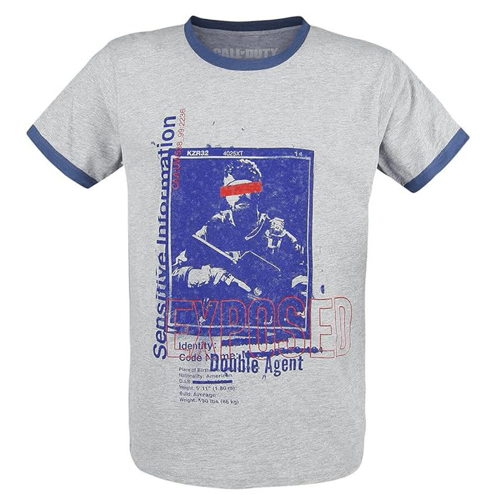 Футболка T-Shirt Call of Duty - Exposed, Grey with Ringer Size M