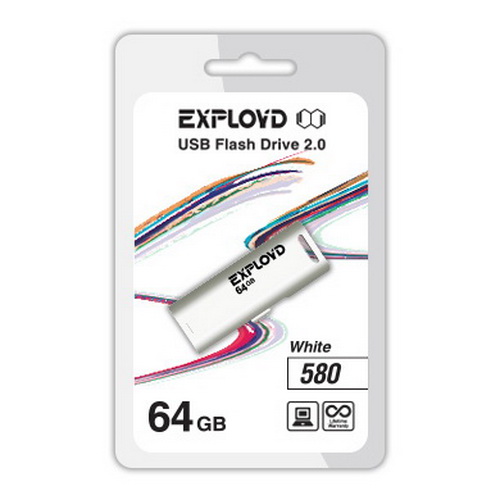 USB  64GB  Exployd  580  белый