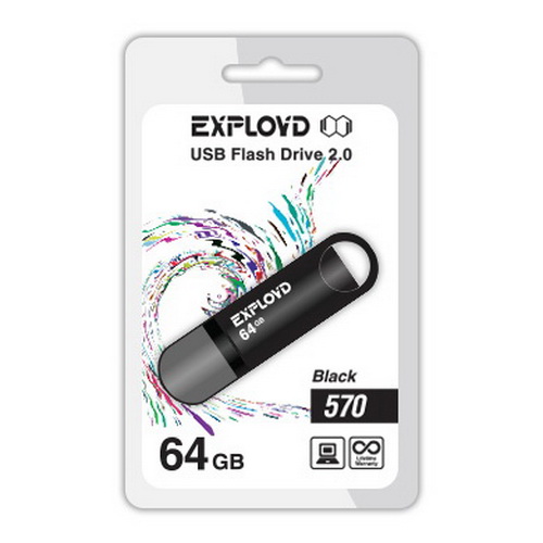 USB  64GB  Exployd  570  чёрный