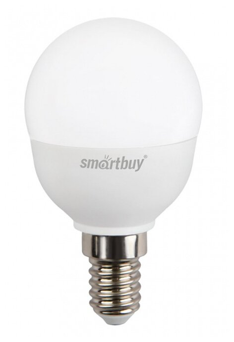 Лампа светодиодная SMARTBUY P45 9,5Вт 220V 3000K E14 (глоб, теплый свет) (10/100)