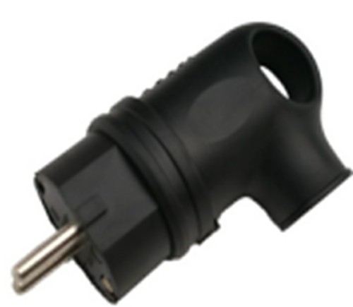 Вилка SMARTBUY угловая каучуковая 230В, 2P+PE, 16A, IP44 (SBE-16-P09-R) черный (1/20/200)