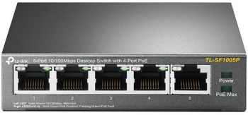 Коммутатор TP-LINK TL-SF1005P 5x100Mb 4PoE 58W неуправляемый (1/12)