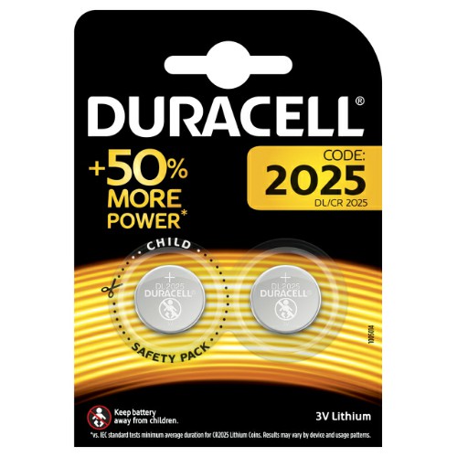 Элемент питания DURACELL  CR 2025  BL2  (2/20/200/29400)