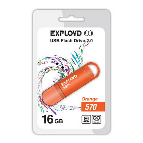 USB  32GB  Exployd  570  оранжевый