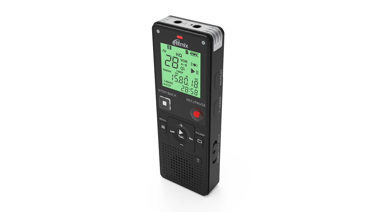 Диктофон RITMIX  RR-820 8Gb Black, сегментный дисплей, 4 режима записи  - HQ, SP, LP, NC, формат зап