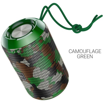 Колонка портативная HOCO HC1 Trendy, Bluetooth, 1200 мАч, 5 Вт, FM, TF, AUX, цвет: камуфляж (1/40)
