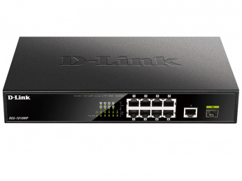 Коммутатор D-LINK DGS-1010MP/A1A неуправляемый с 9 портами 10/100/1000Base-T, 1SFP 8PoE 125W (1/5)