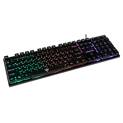 Клавиатура проводная игровая NAKATOMI KG-23U BLACK, RGB-подсветка, USB, черная (1/20)