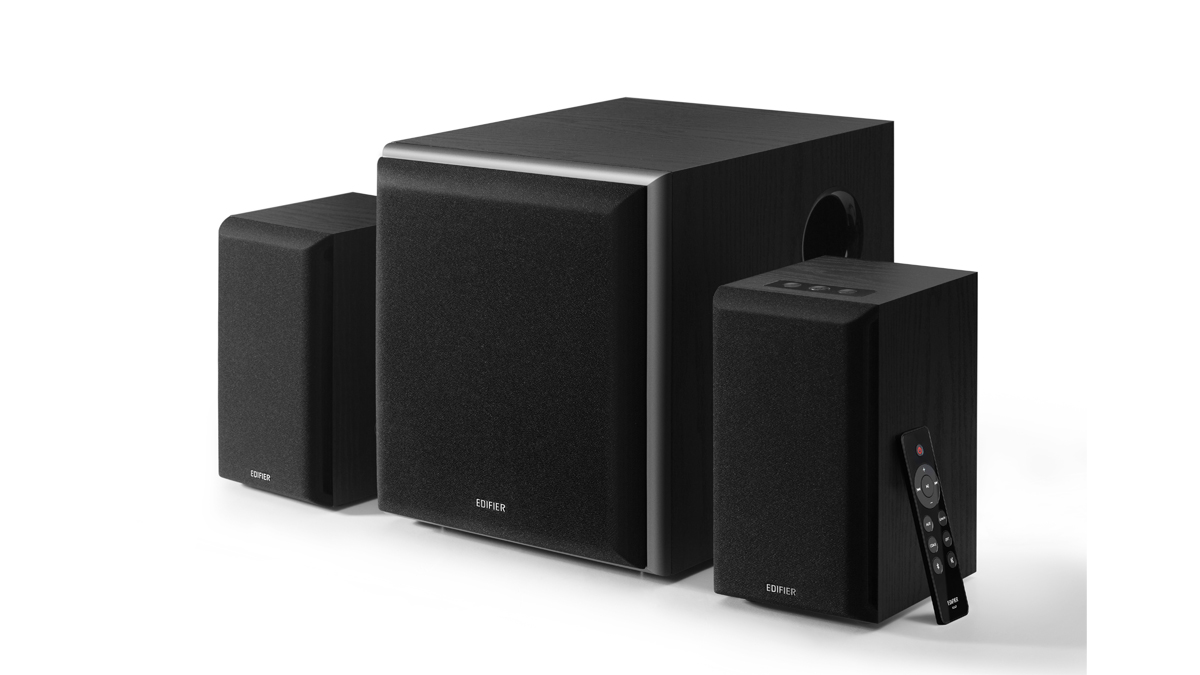 Акустика EDIFIER M601DB black (3 шт.)Bth5.1. Дин.:3 шт.Общ.мощ:110Вт.компл.:пульт упр,каб.3.5мм-RCA,