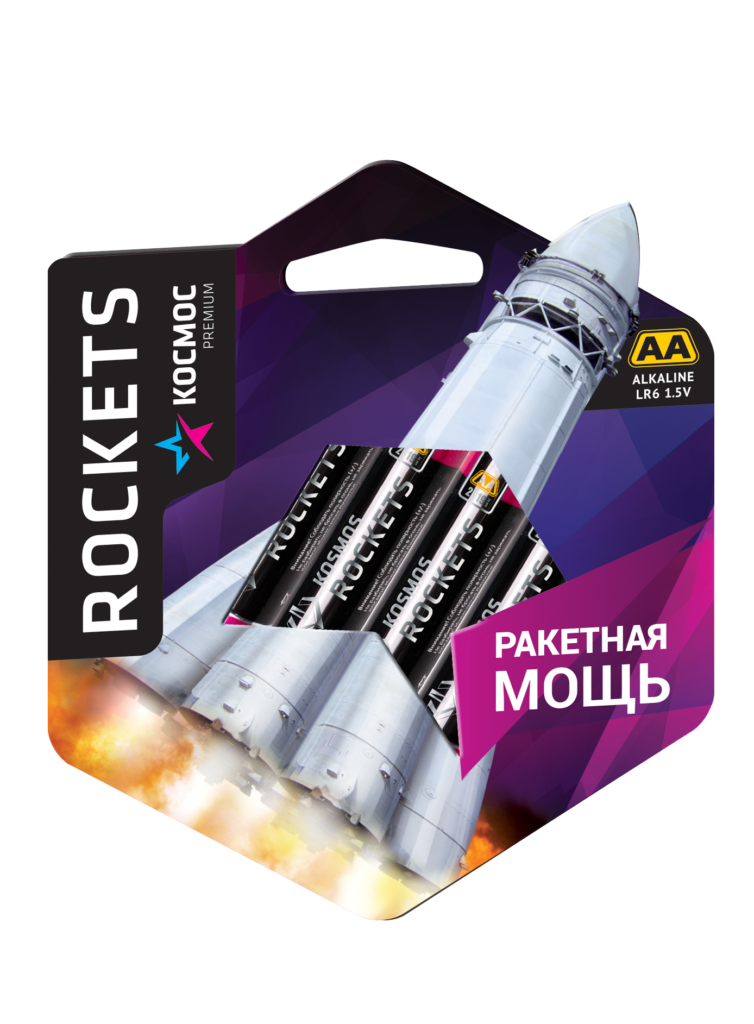 Элемент питания КОСМОС  LR6  BL4 premium ROCKETS (4/48/576)
