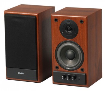Колонки SVEN SPS-702, орех, акустическая система 2.0, мощность 2х20 Вт(RMS)
