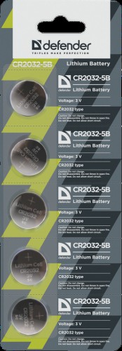 Элемент питания DEFENDER CR2032 BL5 (100/1000)