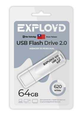 USB  64GB  Exployd  620  белый