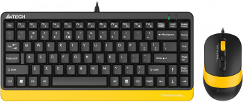 Комплект проводной Клавиатура + Мышь A4TECH Fstyler F1110, USB Multimedia (F1110 BUMBLEBEE), черная/
