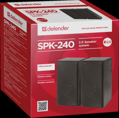Акустическая 2.0 система DEFENDER SPK-240, USB, черная (1/20)