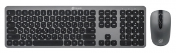 Комплект беспроводной Клавиатура + мышь Оклик 300M клав:серый мышь:серый USB slim Multimedia